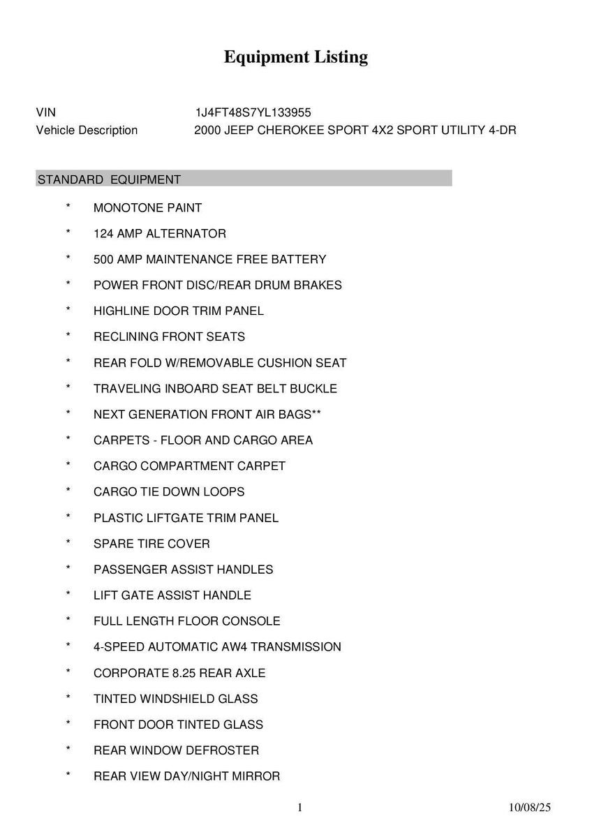 2000 Jeep Cherokee Sport - Image 24